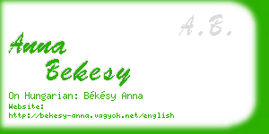 anna bekesy business card