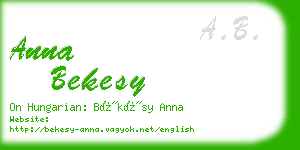 anna bekesy business card